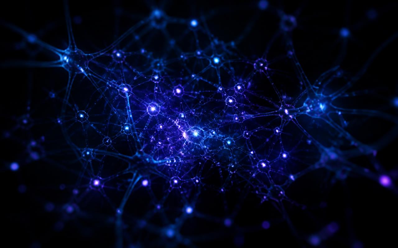 Netzwerk aus leuchtenden Knoten und Verbindungen